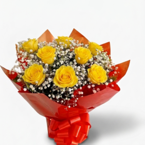 Arranjo com 8 rosas